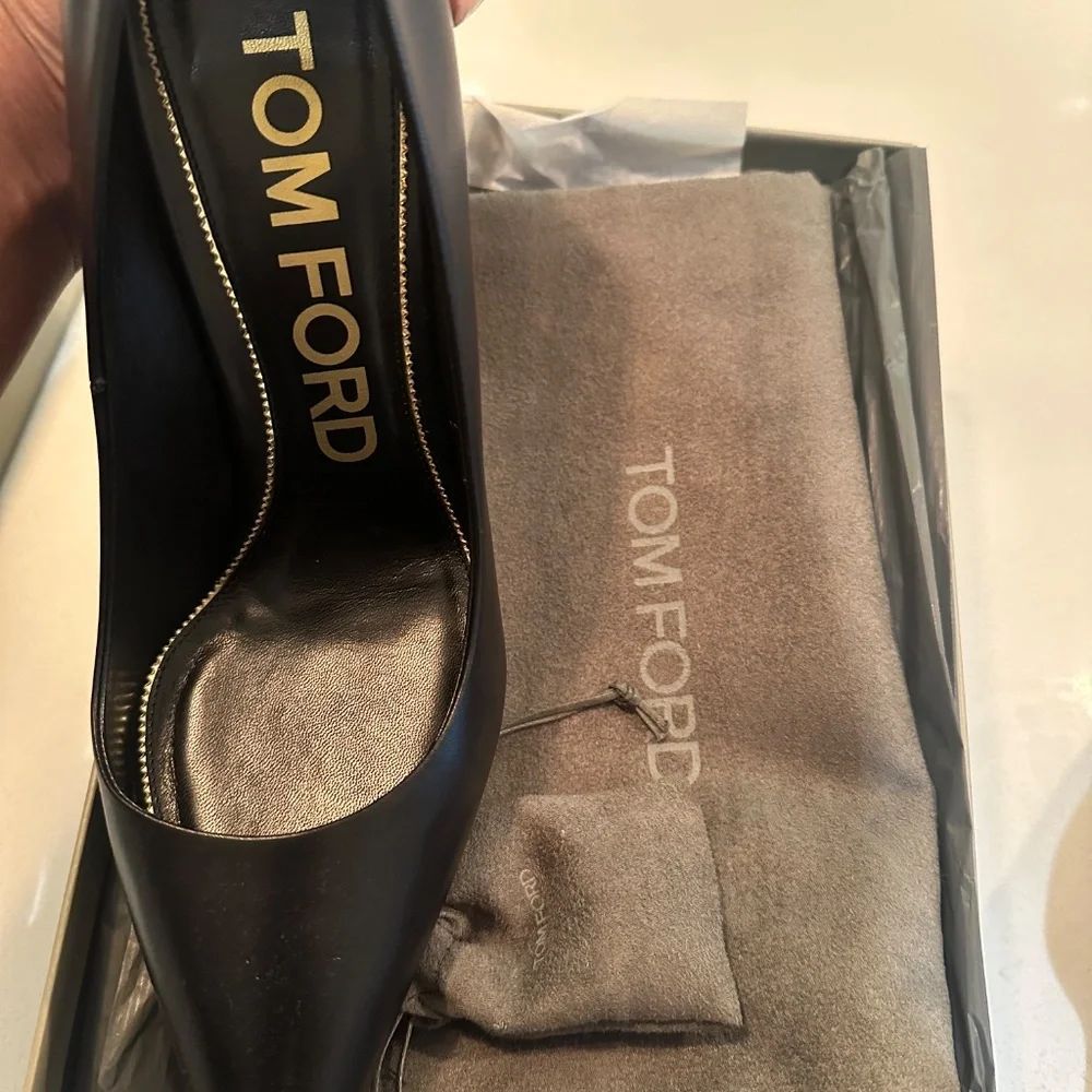 TOM FORD T Screw 105 leather pumps - Picture 2 of 9